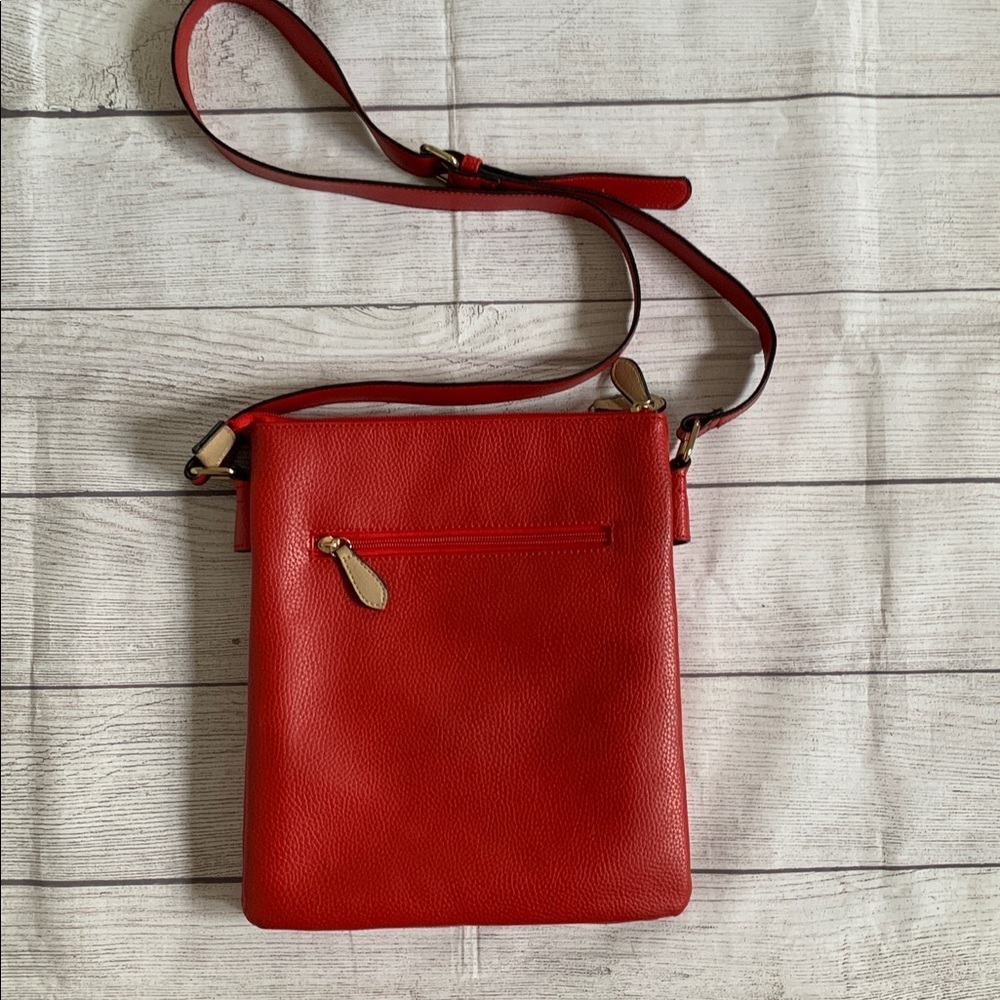 Charming Charlie Red Faux Cobbled Leather Crossbody Bag with Adjustable Strap - Picture 6 of 8